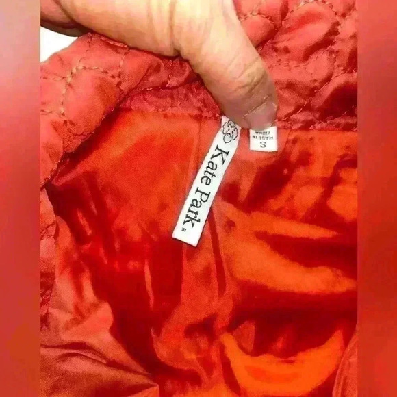 KATE PARK Full Zip Lightweight Terra Cotta QUILTED VEST Pockets Size Small - Picture 3 of 5